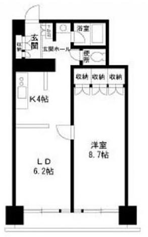 シャトレ市ヶ谷 11階1108 平面図