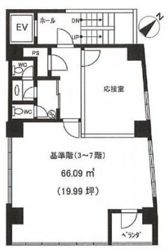 SNT八丁堀Bld.（旧：（仮称）SNT八丁堀ビル計画） 7階 平面図