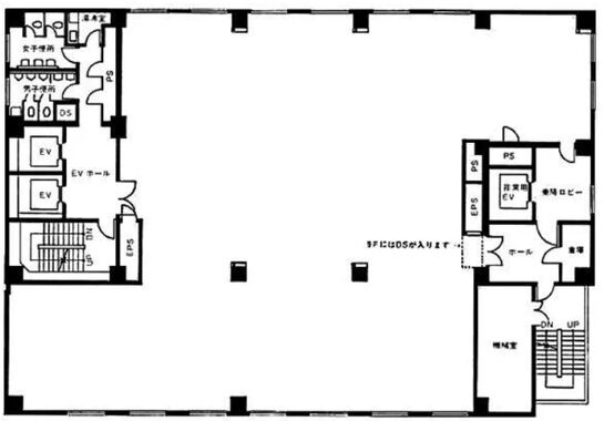 日本橋浜町Kビル 9階 平面図