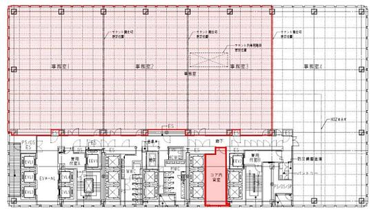 Hareza Tower（ハレザタワー）（Hareza池袋 オフィス棟） 11階①②③コア 平面図
