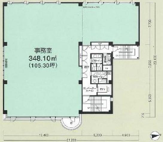 木場岡本ビル 2階 平面図