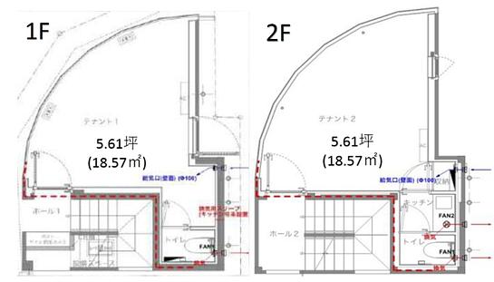 HARVEY神田司町 1～2階 平面図