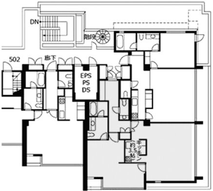 VORT六本木Dual’s(旧:アーバンスタイル六本木三河台) 3階308 平面図
