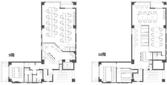 NOVEL WORK 日本橋茅場町(旧:山本ビル) 9階~10階 平面図