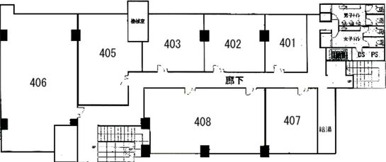 プラザ新大樹ビル 本館 4階406 平面図