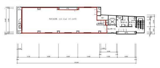虎ノ門吉荒ビル 4階 平面図