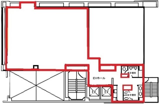 新橋六丁目ビル(旧:フロンテック新橋スタジオ) 2階B 平面図