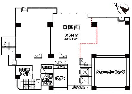  ワコーレ三軒茶屋64ビル 7階B 平面図