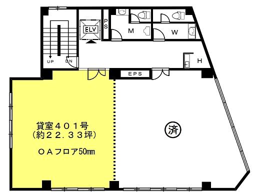 喜助内神田3丁目ビル 4階401 平面図