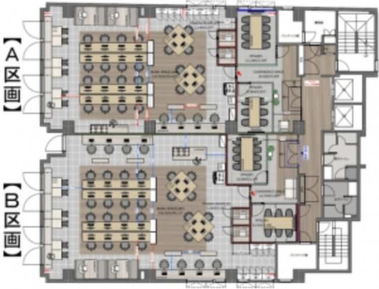 平河町フロントビル（旧：ヒューリック平河町ビル） 4階A+B 平面図
