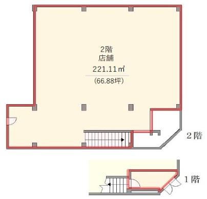 大和田ビル（目黒区） 2階 平面図
