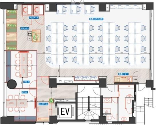 水道橋外堀通ビル 2階 平面図