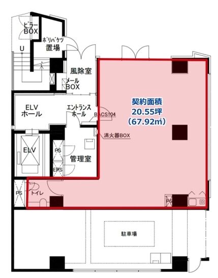 第一瀬野ビル 1階 平面図