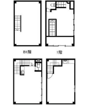 石橋水産食品赤坂8丁目ビル 地下1階～3階 平面図