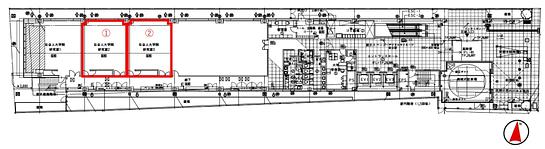 明治薬科大学 剛堂会館 1階① 平面図