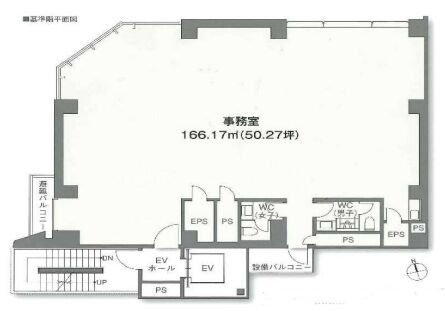 G-SQUARE上野（Gスクエア上野） 3階 平面図