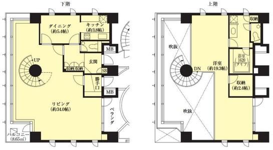 VORT青山一丁目Dual's（旧：ロジェ青山） 11階1102 平面図