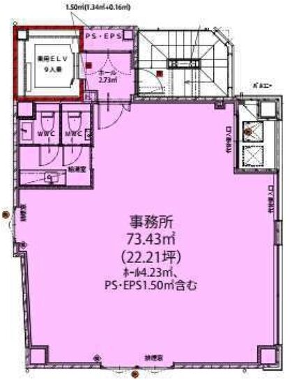 THE CITY 神田神保町(ザ・シティ神田神保町) 2階 平面図