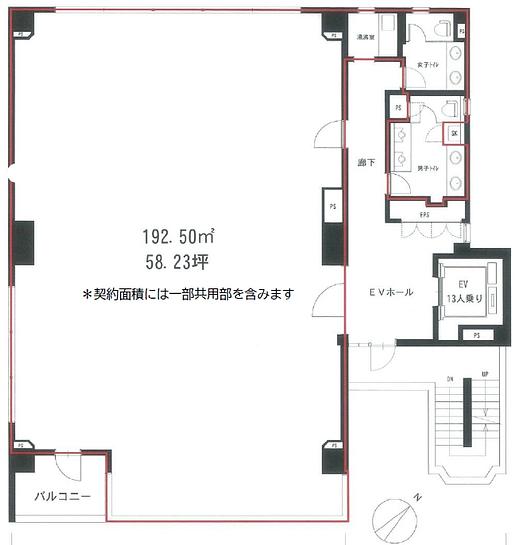 RBM築地駅前ビル 6階 平面図