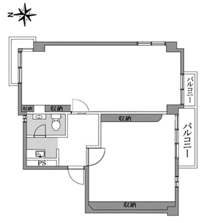 平河ハイツ 4階41 平面図