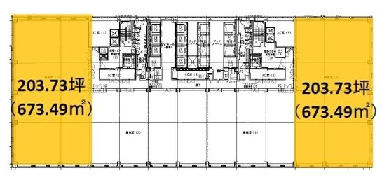 ダイバーシティ東京 オフィスタワー 11階西 平面図