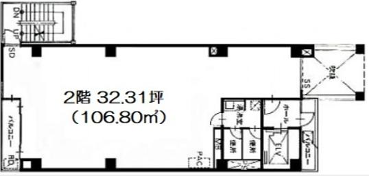 新宿曙橋ビル 2階 平面図