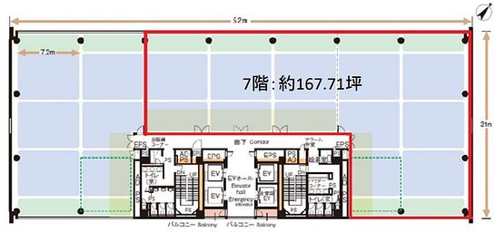 KDX晴海ビル 7階702 平面図