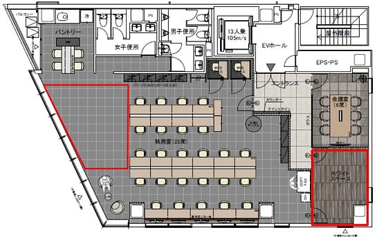 PMO八丁堀Ⅲ（旧：PMO京橋東） 7階 平面図