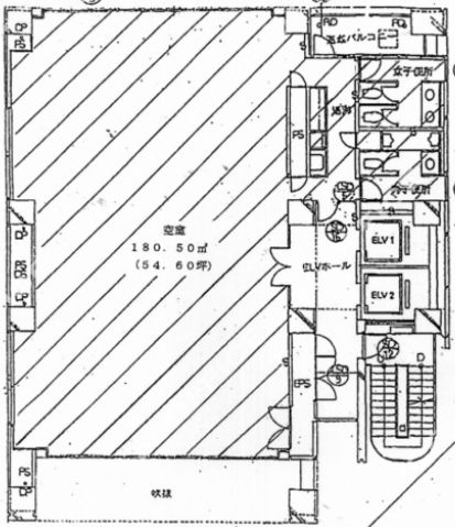 損保ジャパン日本興亜五反田共同ビル 8階 平面図