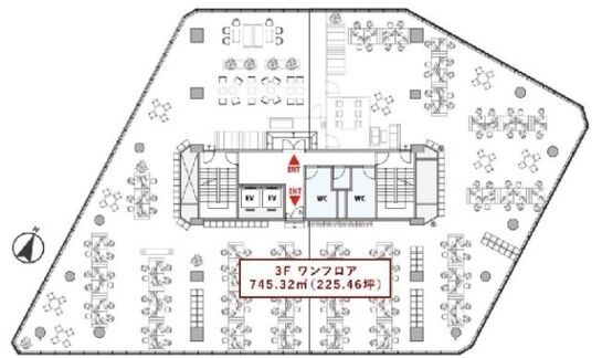 麻布偕成ビル(AZABU KAIZEI BLDG) 3階 平面図
