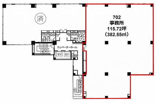 MUPRE東池袋（旧：イムーブル・コジマ） 7階702 平面図
