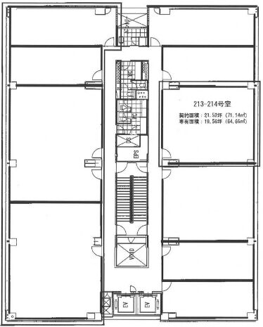 BUREX京橋（ビュレックス京橋） 2階213+214 平面図