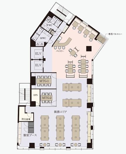 スイテ田町 2階 平面図