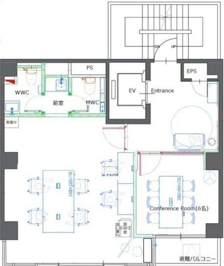 NOVEL WORK Hatchobori（旧：エクセルビル） 2階 平面図