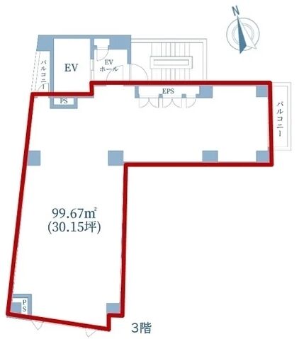 ウェルスクエアプラザ中井 3階 平面図