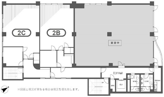 南青山第一韮澤ビル 2階C 平面図