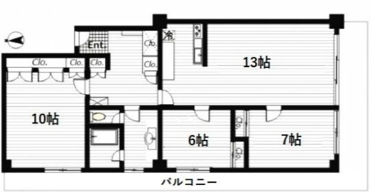 大永初台マンション 4階401 平面図
