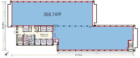虎ノ門ダイビルイースト（旧：虎の門三井ビルディング） 13階 平面図