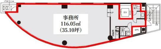 近鉄銀座中央通りビルⅢ（旧：汐留スペリアビル） 3階 平面図