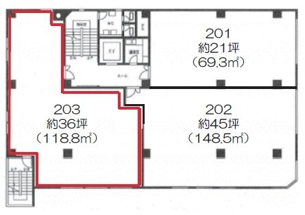 第2プレシーザビル（第二プレシーザビル） 2階203 平面図