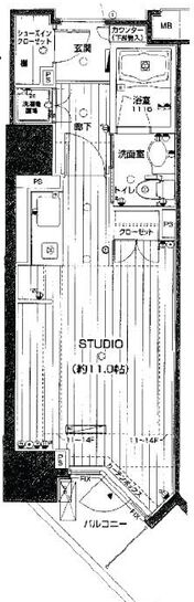 フィールA渋谷（FEELA SHIBUYA） 720号室 平面図