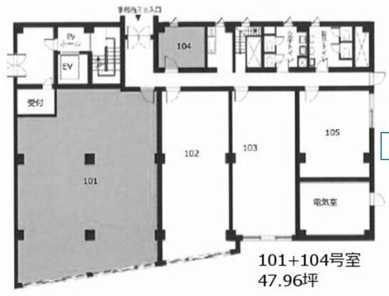 シャトレ代官山アネックス 1階101+104 平面図
