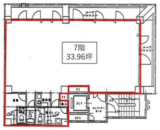 ITP本郷オフィス(旧:湯島村上ビル) 7階 平面図