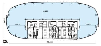 赤坂二・六丁目地区開発計画 東棟 12階 平面図