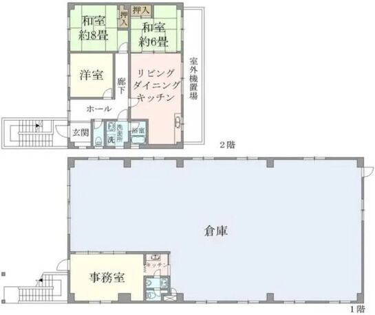 東糀谷5丁目貸工場 1階～2階 平面図