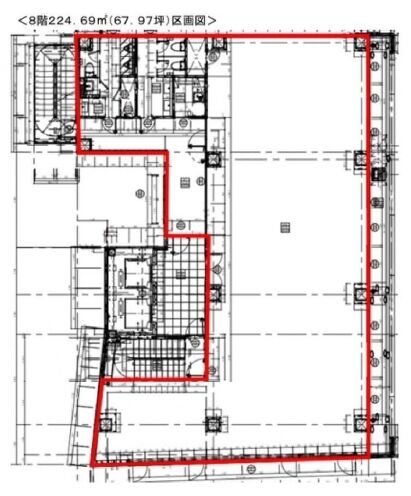 茅場町偕成ビル 8階 平面図