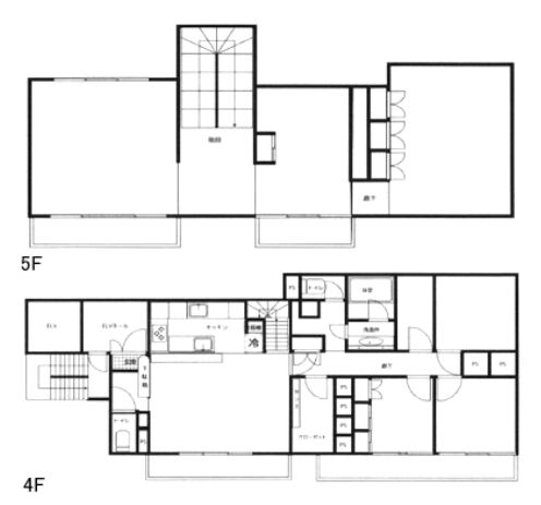 MIB四谷ビル 4階~5階メゾネット 平面図