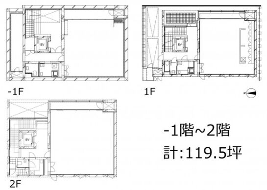 ビクトリノックスアネックスビル 地下1階~2階 平面図