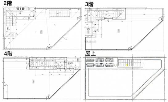 十番コアビルⅡ（旧：十番閣Ⅰ） 2階～4階(屋上ｾｯﾄ貸し) 平面図