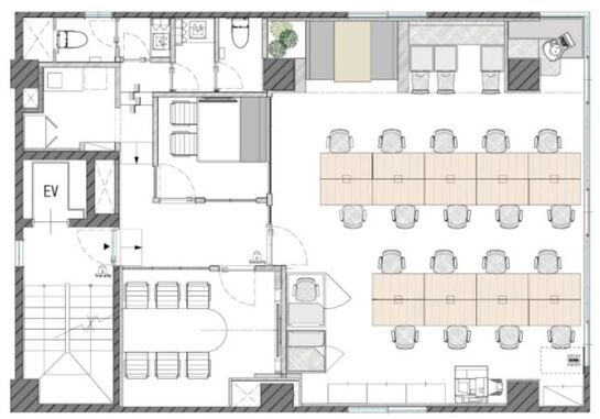 Biz Feel Ichigaya(旧:ツボヤビル) 2階 平面図